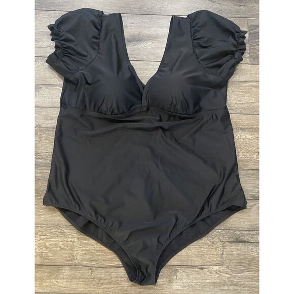 Torrid Other - Retro Chic by Torrid Bathing Suit Swim One Piece Ruffle Sleeve Black Size 5